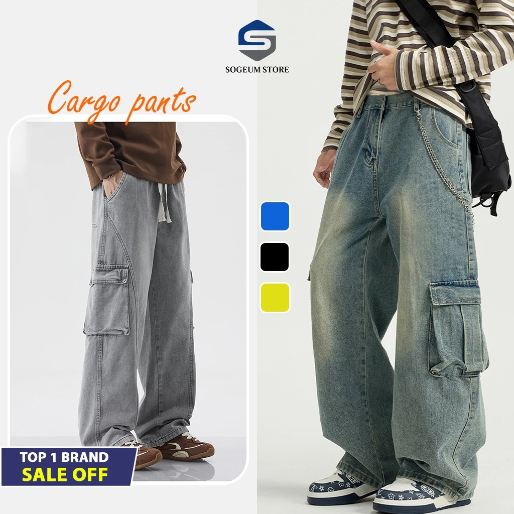 Quần Jeans baggy nam nữ ống xuông túi hộp rộng Unisex QCCC đẹp hottrend 2023- SOGUME.STORE