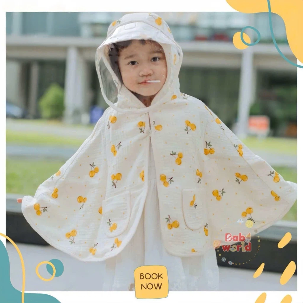 Áo choàng chống nắng thời trang cho bé có kính chống bụi thoáng mát