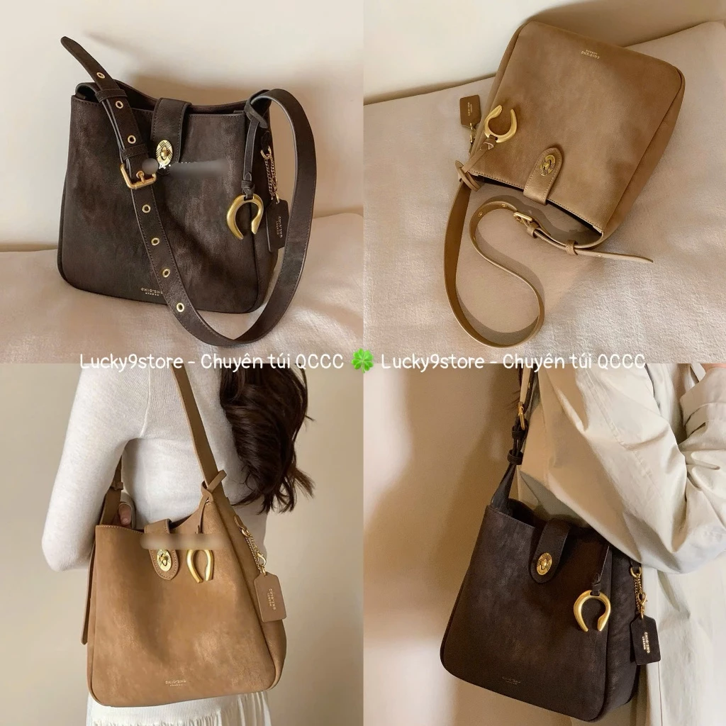 Túi nữ Túi Chio da lộn móc chữ C size 23 chất da siêu đẹp chuẩn xinh Hs309#