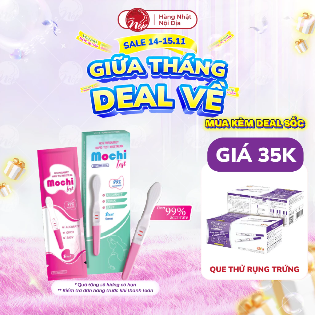 Bút thử thai Mochi Test cho kết quả chính xác nhanh chóng tiện lợi không cần dùng cốc - Nepbeauty