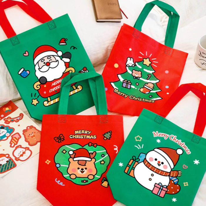 TÚI VẢI ĐỰNG QUÀ SINH NHẬT, NOEL GIÁNG SINH CHẤT LIỆU VẢI KHÔNG DỆT DỄ THƯƠNG CHO BÉ, TÚI ĐỰNG QUÀ NOEL