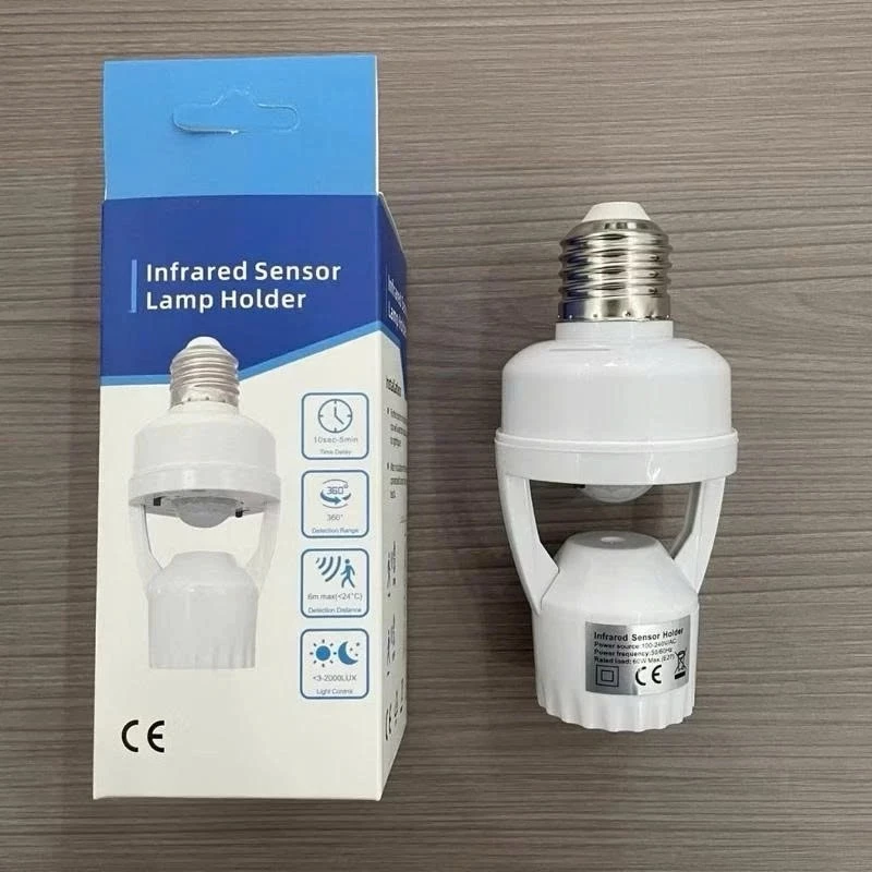 (sale) Đui Đèn Cảm Ứng - Công Tắc Cảm Biến Hồng Ngoại - Đui Xoáy E27 Đui Treo Cảm Biến