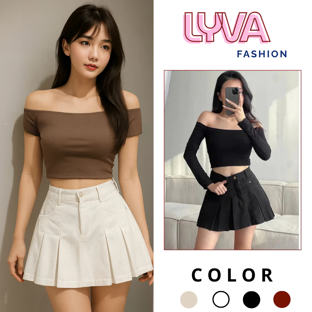 Chân Váy Jean Ngắn Dáng Xòe, Chân Váy Jean XẾP LY Kèm Quần Bảo Hộ Chất Jean Mềm Mại Trẻ Trung Năng Động - LyVa Fashion