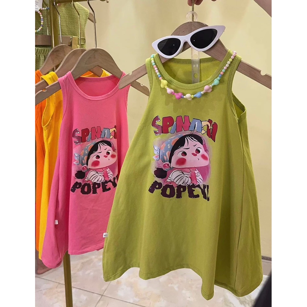 [LiA baby’s] Váy cotton 3D sát nách cho bé gái xinh yêu đi chơi ở nhà mát mẻ (9-35kg)