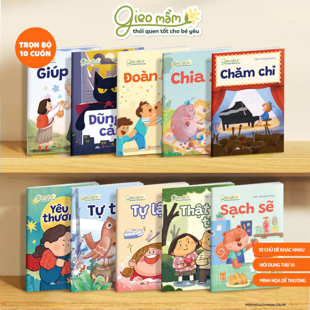 Sách - Combo 10 Cuốn Gieo Mầm Thói Quen Tốt Cho Bé Yêu - Nội Dung Gần Gũi, Hình Ảnh Sinh Động đang được đối chiếu cho người mua tại Việt Nam