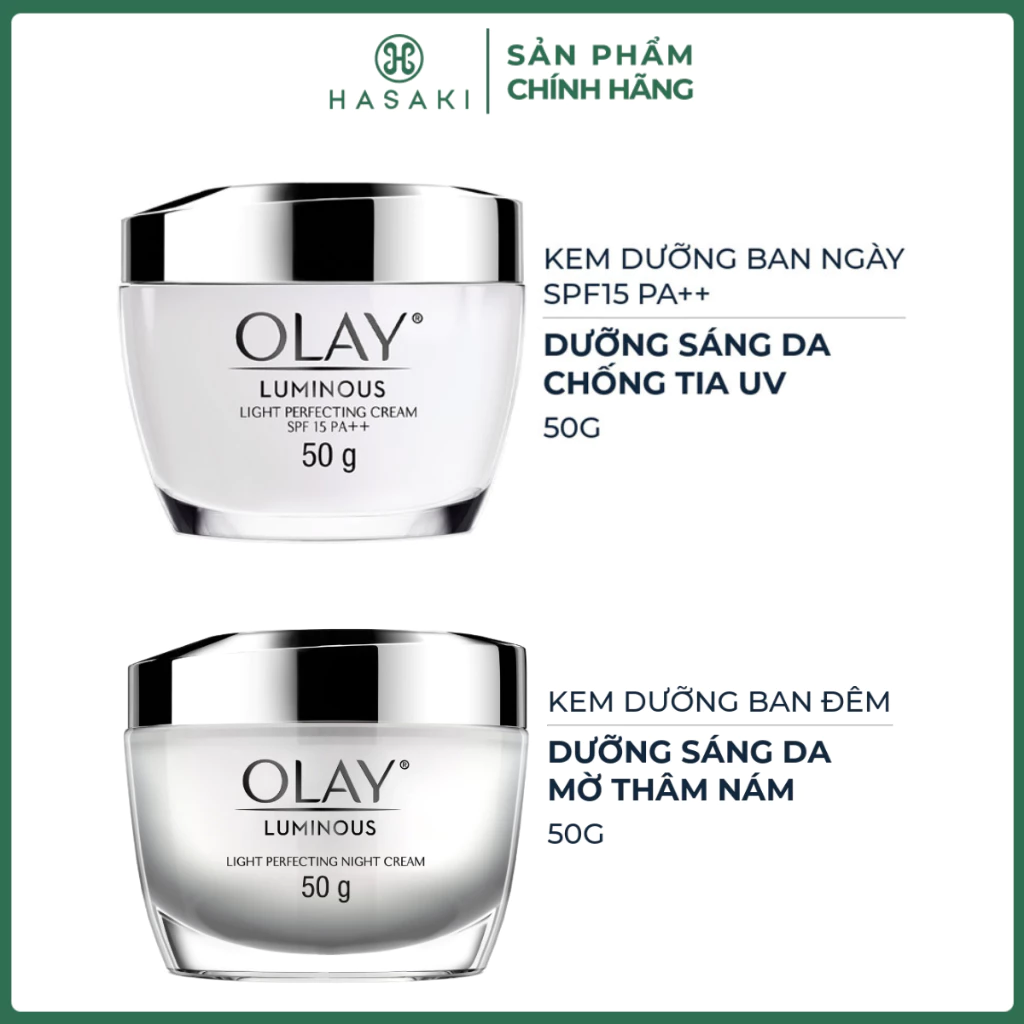 [DAILY] Kem Dưỡng Olay Luminous Sáng Da Mờ Thâm Nám Ban Đêm, Sáng Da Chống Tia UV Ban Ngày 50g Hasaki