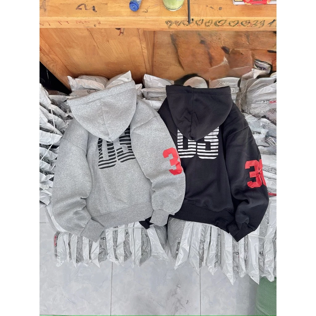 ÁO KHOÁC HOODIE NAM NỮ CÓ NÓN IN SỐ 03 SAU ÁO