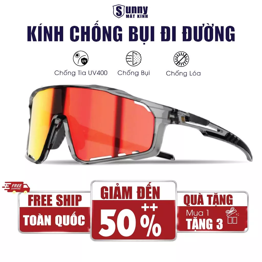 Kính Chống Bụi Đi Đường Cản Gió Chống Tia Uv400 Chống Chói Chống Nắng SUNNY MẮT KÍNH Đi Ban Ngày Ban Đêm