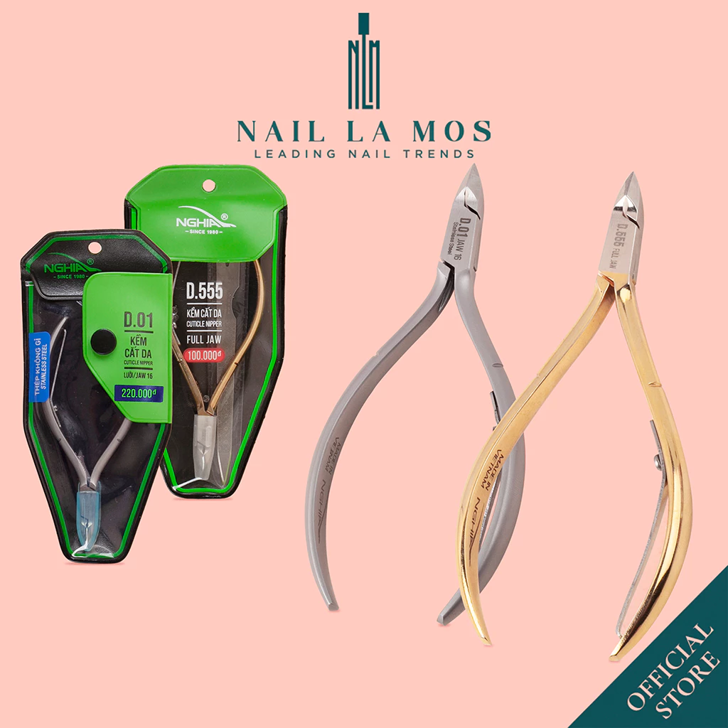 Kềm cắt da Kềm Nghĩa D01 D555 chính hãng - Kìm nhặt da thép không gỉ chuyên dụng làm nail