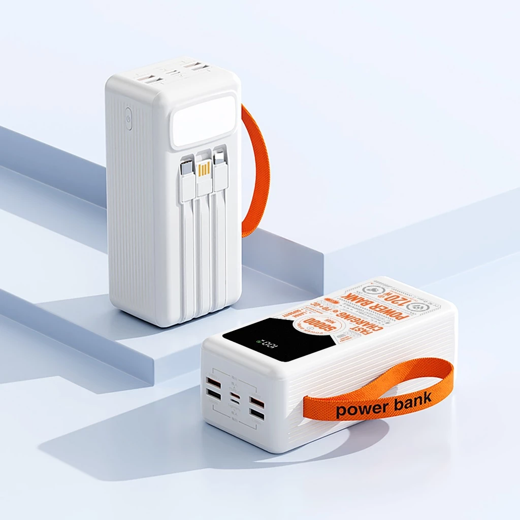 Sạc Dự Phòng 50000mAh Hỗ Trợ Sạc Nhanh 22.5W Tích Hợp Cáp Sạc Và Dèn Chiếu Sáng