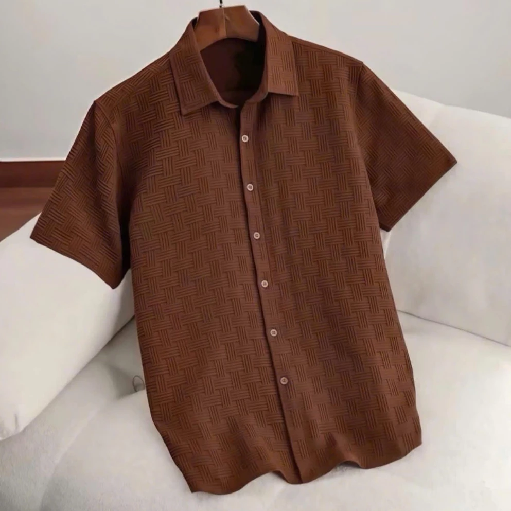 Áo sơ mi nam boy phố sang trọng form chuẩn chất vải nhung dày dặn dập vân nổi mẫu mới nhất Hót Trend