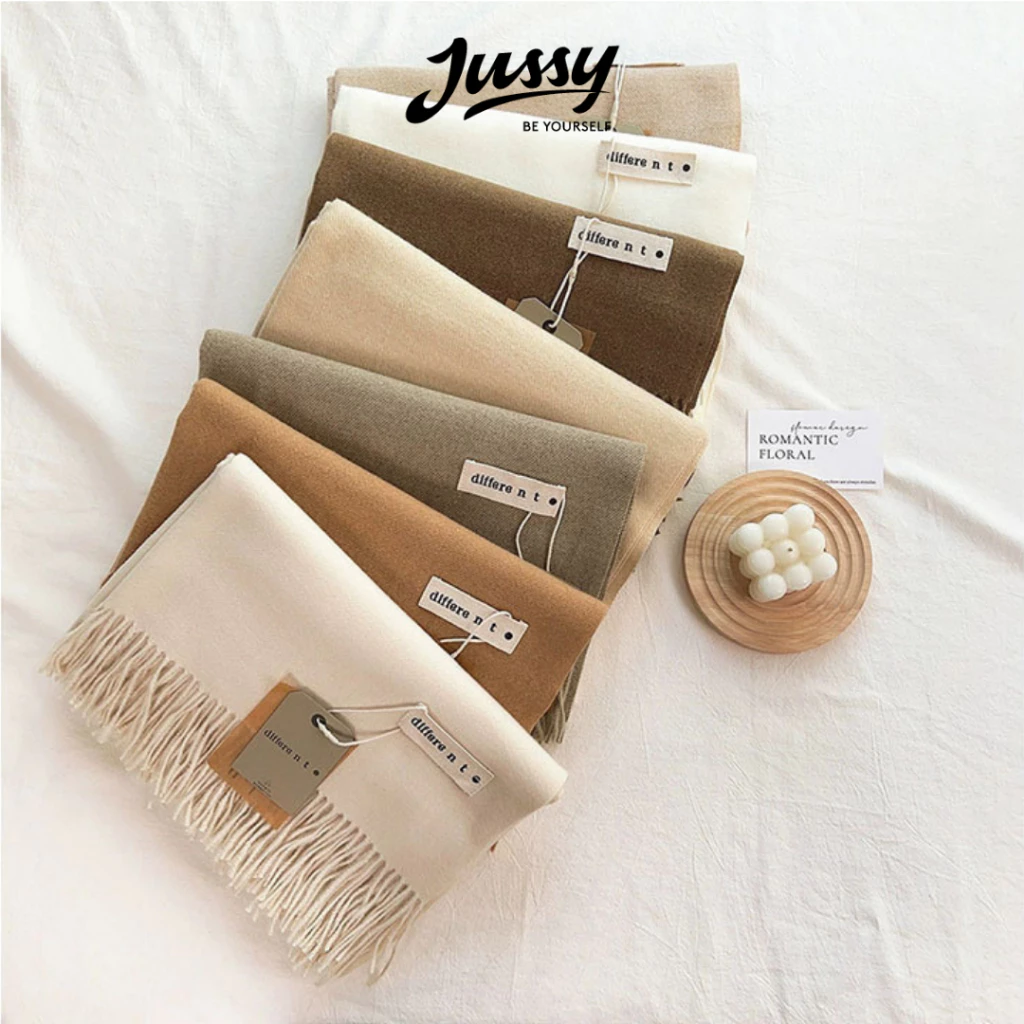 Khăn Choàng Cổ JK67 Jussy Official Nam Nữ Size To 180x68cm Tag Different Khăn Len Cashmere Dày Mịn Sang Trọng Giữ Ấm
