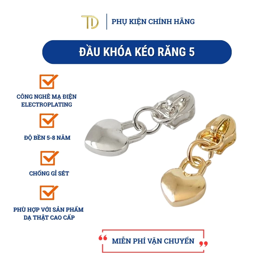 Đầu khóa kéo túi xách, đầu khóa kéo thay thế, đầu khóa kéo balo răng 3, Mạ điện độ bền 5-8 năm