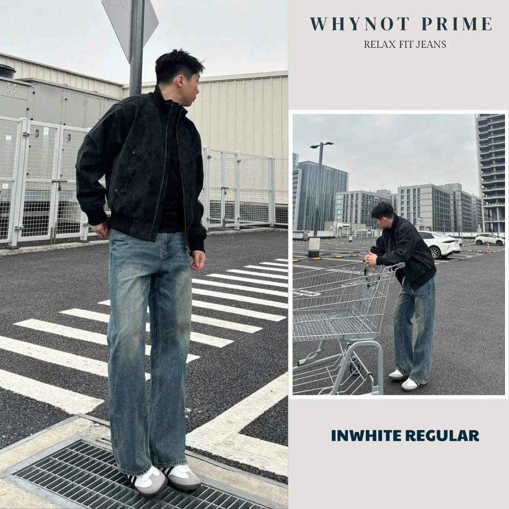 Quần Jean Nam Ống Suông Đứng Wash Màu Vintage WN PRIME, Quần Bò Nam Nữ Form Suông Rộng Có BigSize