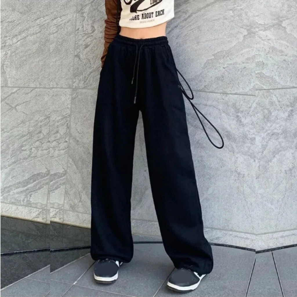 Quần dài Jogger nam nữ ống rộng thêu chữ STATUR thể thao chất nỉ dài phong cách trẻ trung - K1
