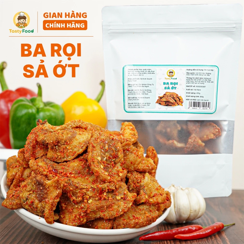 Ba rọi sả ớt Tasty Food - Túi zip 500g - Hút chân không