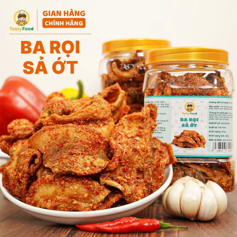 Ba rọi sả ớt Tasty Food - Hũ vuông 450g
