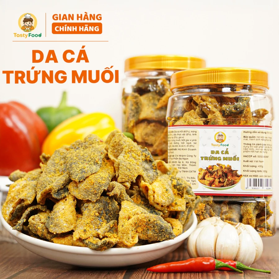 Da cá trứng muối Tasty Food - Hũ vuông 400g