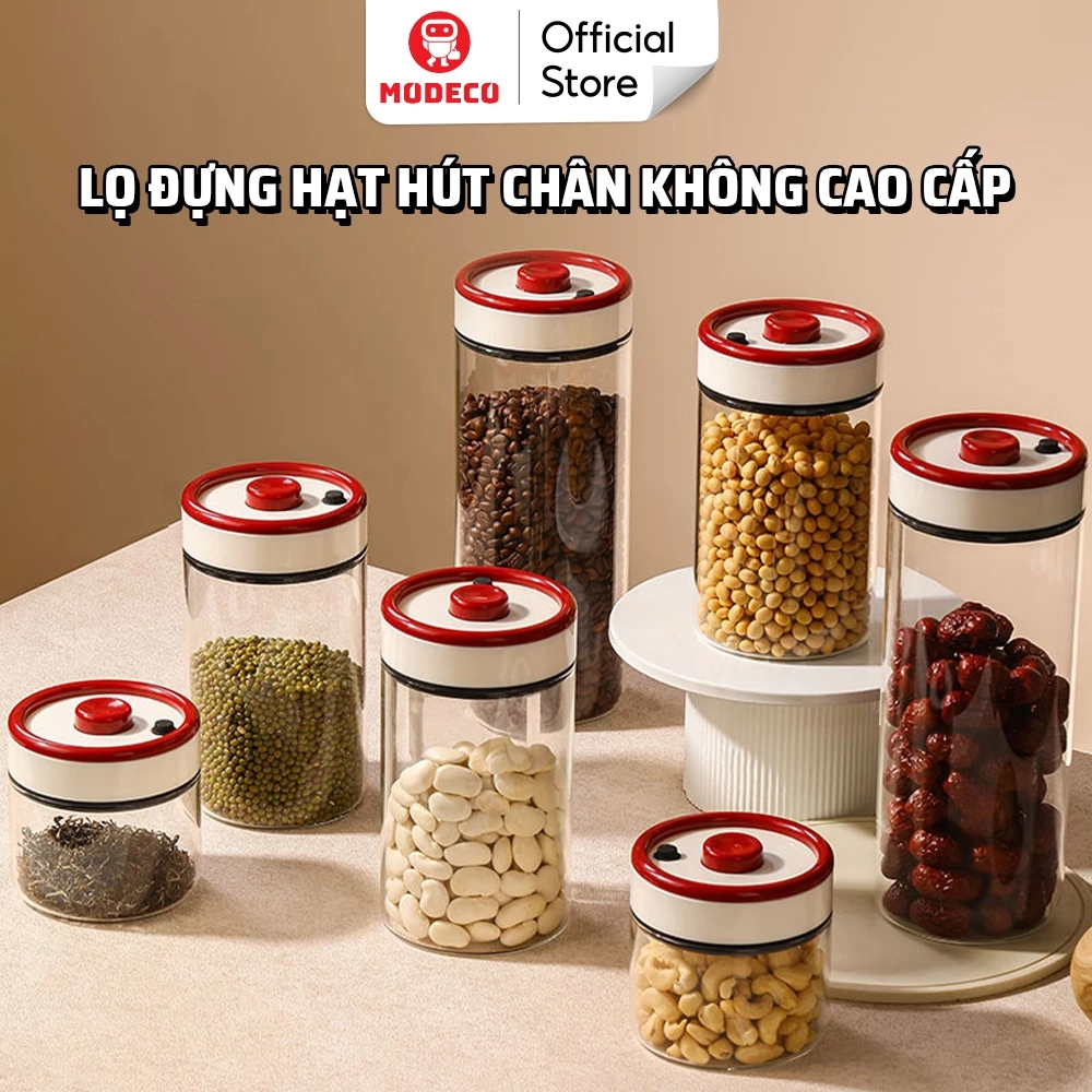 Hộp Đựng Hạt Cà Phê Kín Khí Chống Ẩm Modeco – Hộp Bảo Quản Cà Phê Có Van Thoát Khí, Giữ Mùi Lâu
