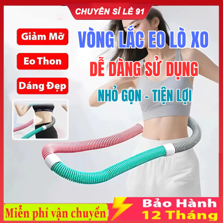 Vòng Lắc Eo Lò Xo Giảm Mỡ Bụng Cao Cấp, Vòng Lắc Mềm Mại Giúp Bạn Giảm Béo Bụng Eo Thon Tại Nhà.