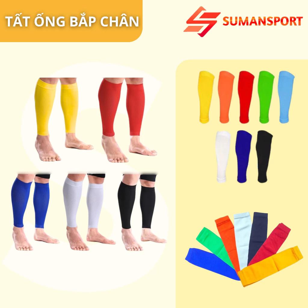 Tất vớ ống đồng bóng đá thể thao bảo vệ bắp chân (1 Đôi) - hỗ trợ tập luyện thể thao co giãn thoáng khí