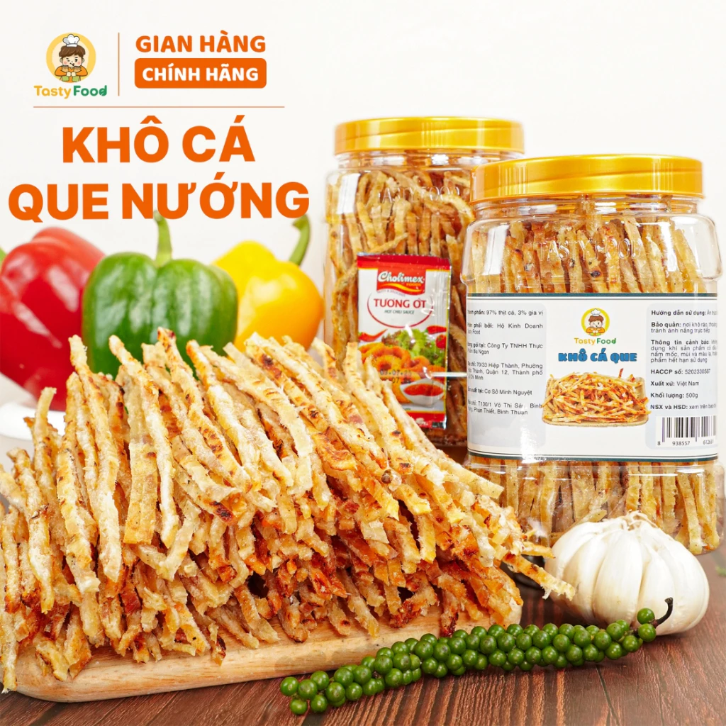 Khô cá thiều que cắt sợi Tasty Food - Hũ vuông 500g
