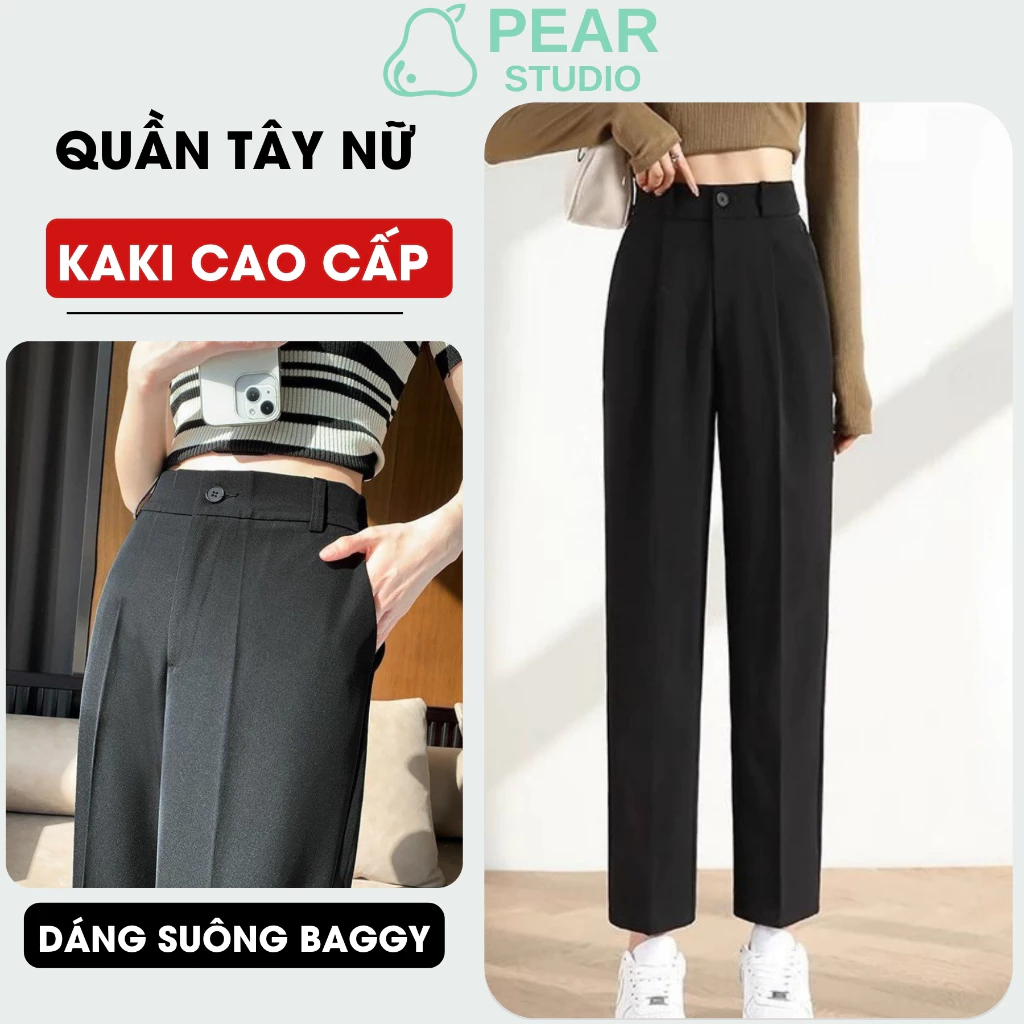 [ MẪU MỚI ] Quần tây baggy dáng dài công sở học sinh sinh viên - Quần nữ ống suông lưng cao tốn dáng Q06