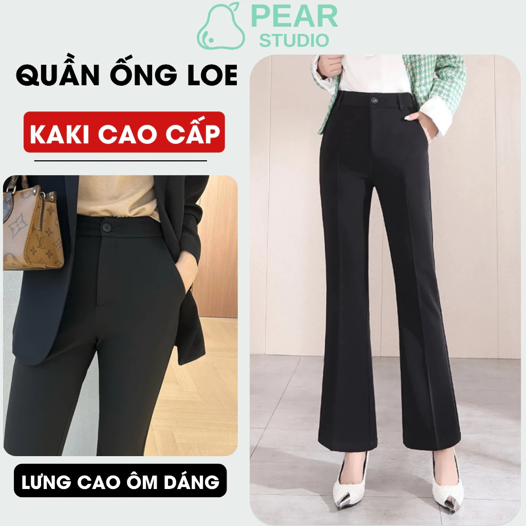 [ XẢ HÀNG ] Quần ống loe cạp cao tôn dáng cho nữ - Quần tây nữ dáng dài cạp cao cúc cài tiện lợi Q34