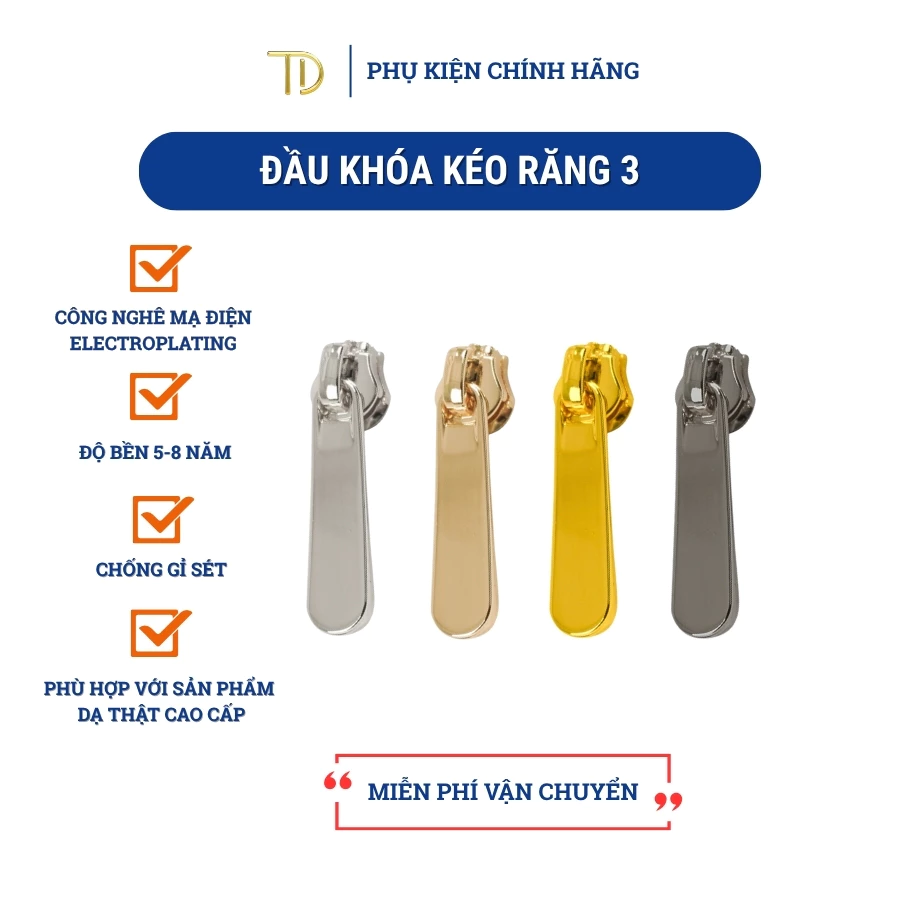 Set 5 đầu khóa kéo túi xách, đầu khóa kéo thay thế, đầu khóa kéo balo, quần áo răng 3 độ bền 5-8 năm