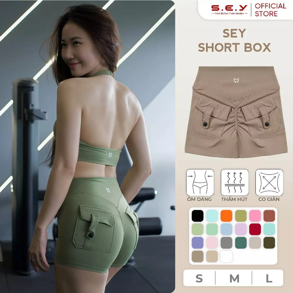 Quần Đùi Nữ Tomtiger Short Box - Quần Tập Gym Nữ, Đồ Tập Yoga, Chất Liệu Co Giãn 4 Chiều, Thoải Mái