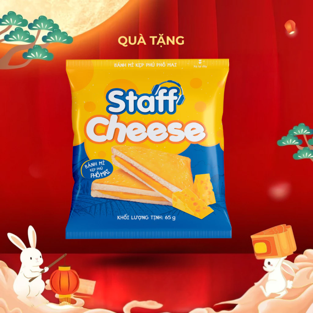 (HÀNG TẶNG KHÔNG BÁN) 1 Bánh Mì Sandwich Kẹp Phủ Phô Mai Staff 65g, bánh Hữu Nghị dinh dưỡng, ăn sáng, ăn vặt tiện lợi