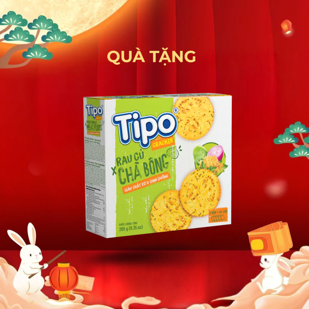 (QUÀ TẶNG KHÔNG BÁN) 1 Bánh quy rau củ chà bông Tipo 265g Hữu Nghị