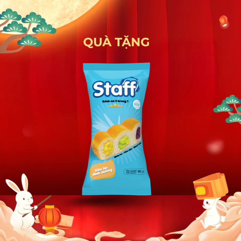 (HÀNG TẶNG KHÔNG BÁN) Staff- Bánh Mì 3 Trong 1 KL 90g Thơm Ngon Bổ Dưỡng
