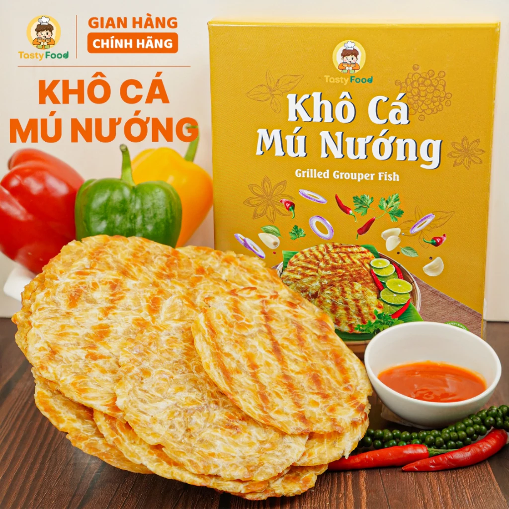Khô cá mú nướng Tasty Food - Hộp giấy 500g