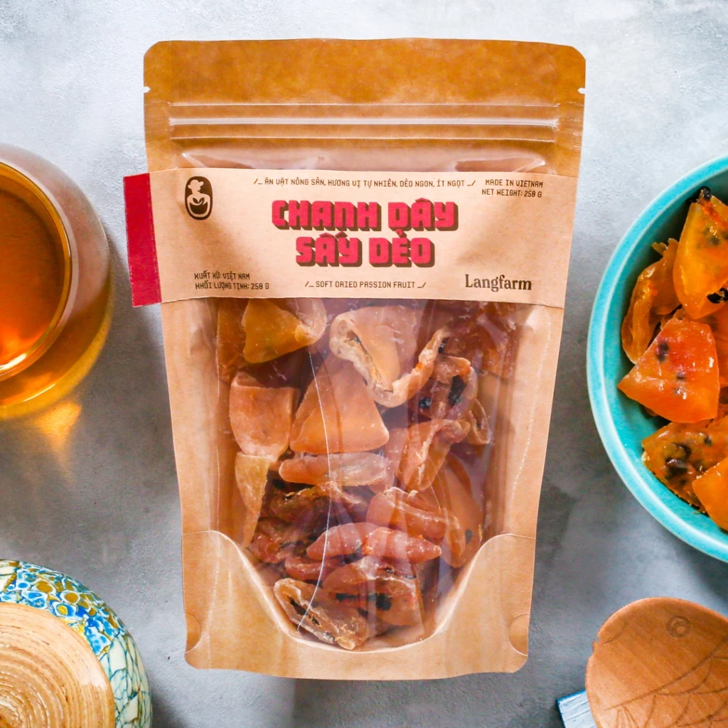 Chanh dây sấy dẻo đặc sản Langfarm - Ăn vặt nông sản, hương vị tự nhiên, dẻo ngon, ít ngọt