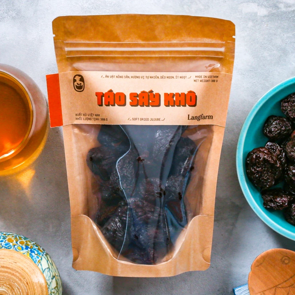 Táo sấy khô đặc sản Langfarm - Ăn vặt nông sản, hương vị tự nhiên, dẻo ngon, ít ngọt