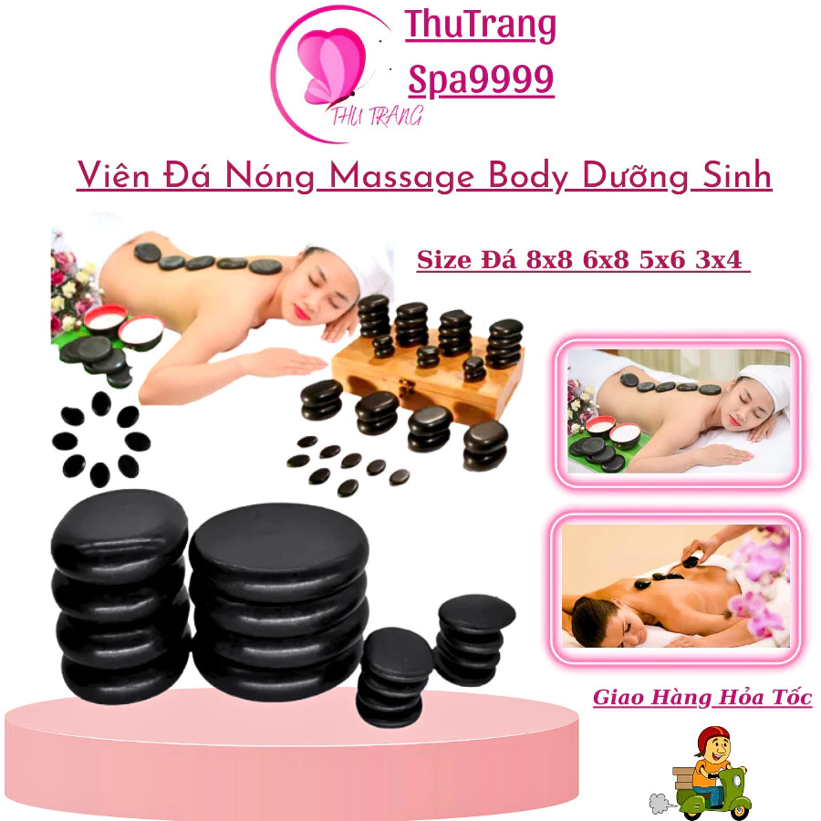 Đá Nóng, Massage Body Đá Tròn Đá Oval Đá Spa Đông Y | Massa Mặt Đả Thông Kinh Lạc Oval 8x6cm tròn 8x8cm Đá Kẹp Chân 3x4