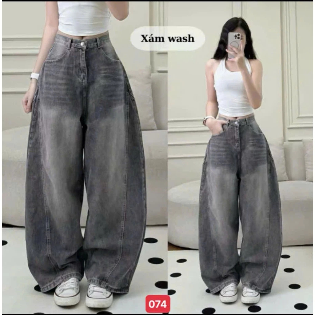 Quần jean ống bí nữ, quần jean ống cong hottrend chất bò không co giãn thời trang cá tính bụi bặm 74