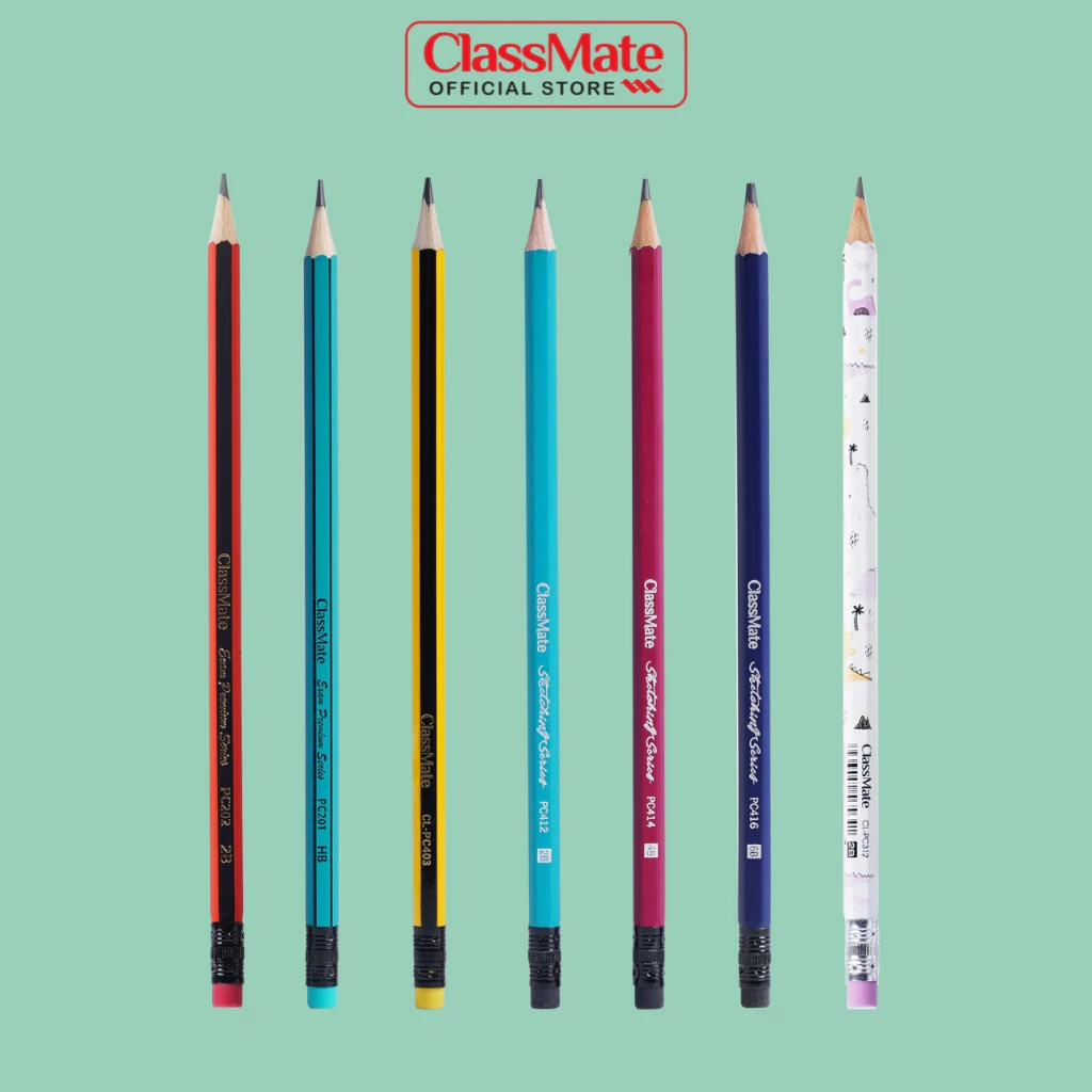 Bút Chì Gỗ Có Tẩy CLASSMATE Bút Chì 2B HB 4B 6B Nét Bút Mịn, Viết Chì Siêu Nhân Dùng Cho Bé Tập Viết CL-PC412/414/416