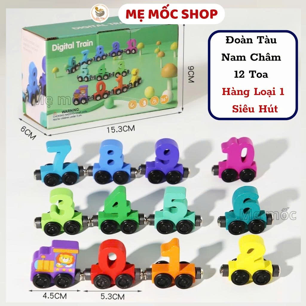 Đồ Chơi Đoàn Tàu Nam Châm 12 Toa Số Memocshop, Đồ Chơi Thông Minh Giáo Dục Sớm…