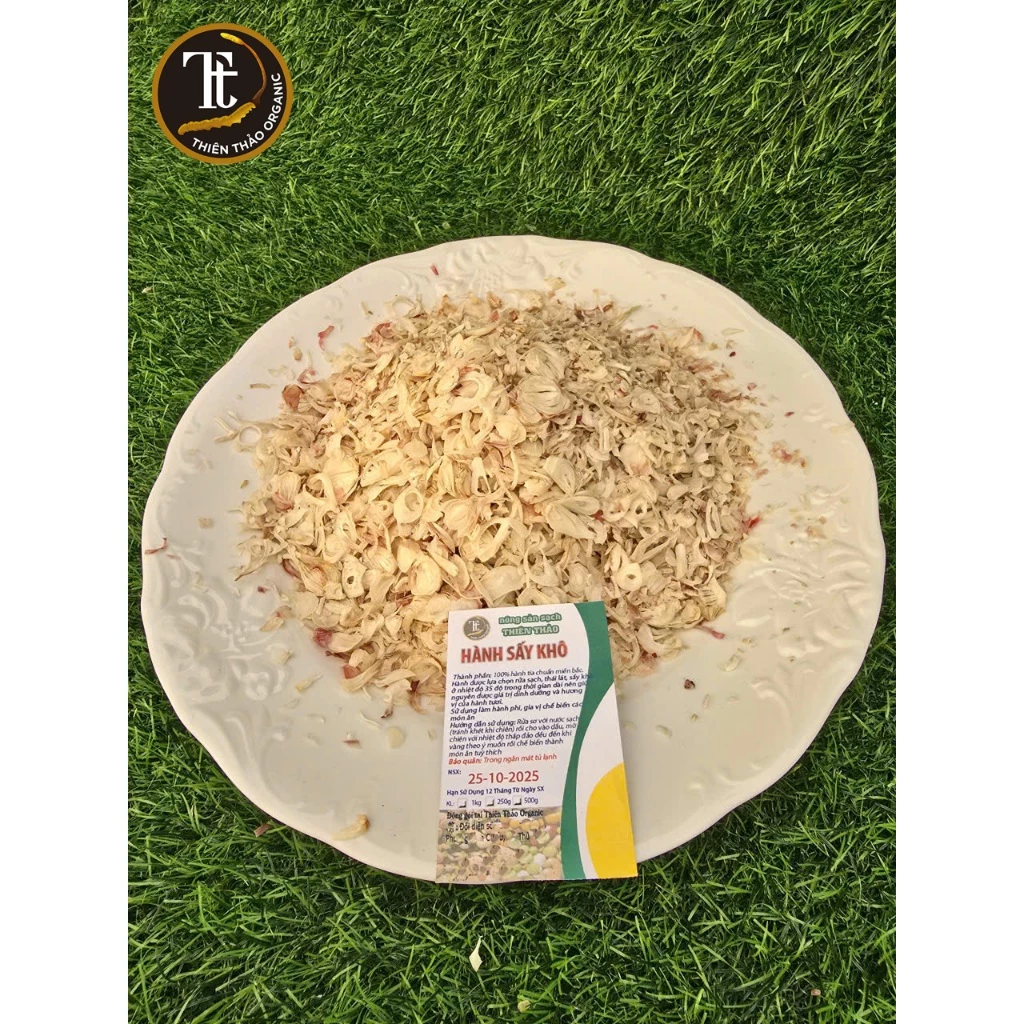 250g hành Bắc thái lát sấy khô loại 1, thơm, bùi, ngọt, ít nồng giữ được nguyên dinh dưỡng tiện lợi VSATTP