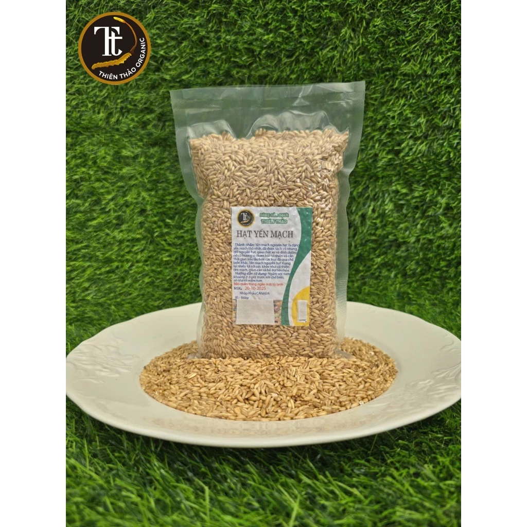 250g yến mạch nguyên hạt nguyên cám đã tách sạch vỏ tiện lợi nhiều dinh dưỡng Thiên Thảo Organic
