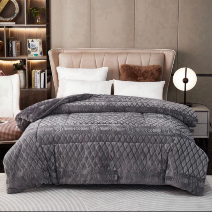 Chăn nỉ nhung coco họa tiết hoa trà chất liệu mềm mịn siêu dày kích thước 2m x 2m2