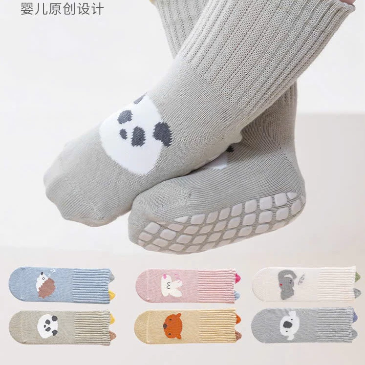Set 10 Đôi Tất, Vớ Chống Trơn Trượt Hình Thú Cho Bé Trai Bé Gái Sơ Sinh Kích Thước 0-3 Tuổi