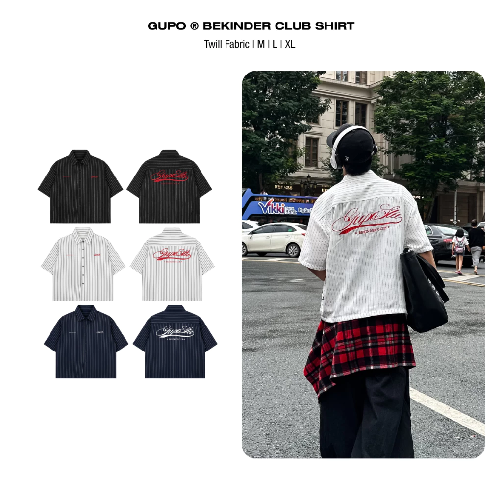 [New Arrival] Áo Sơ Mi Boxy 𝘽𝙚𝙠𝙞𝙣𝙙𝙚𝙧 𝘾𝙡𝙪𝙗 𝙂𝙐𝙋𝙊 Premium Twill Fabric Unisex Local Brand - TS05