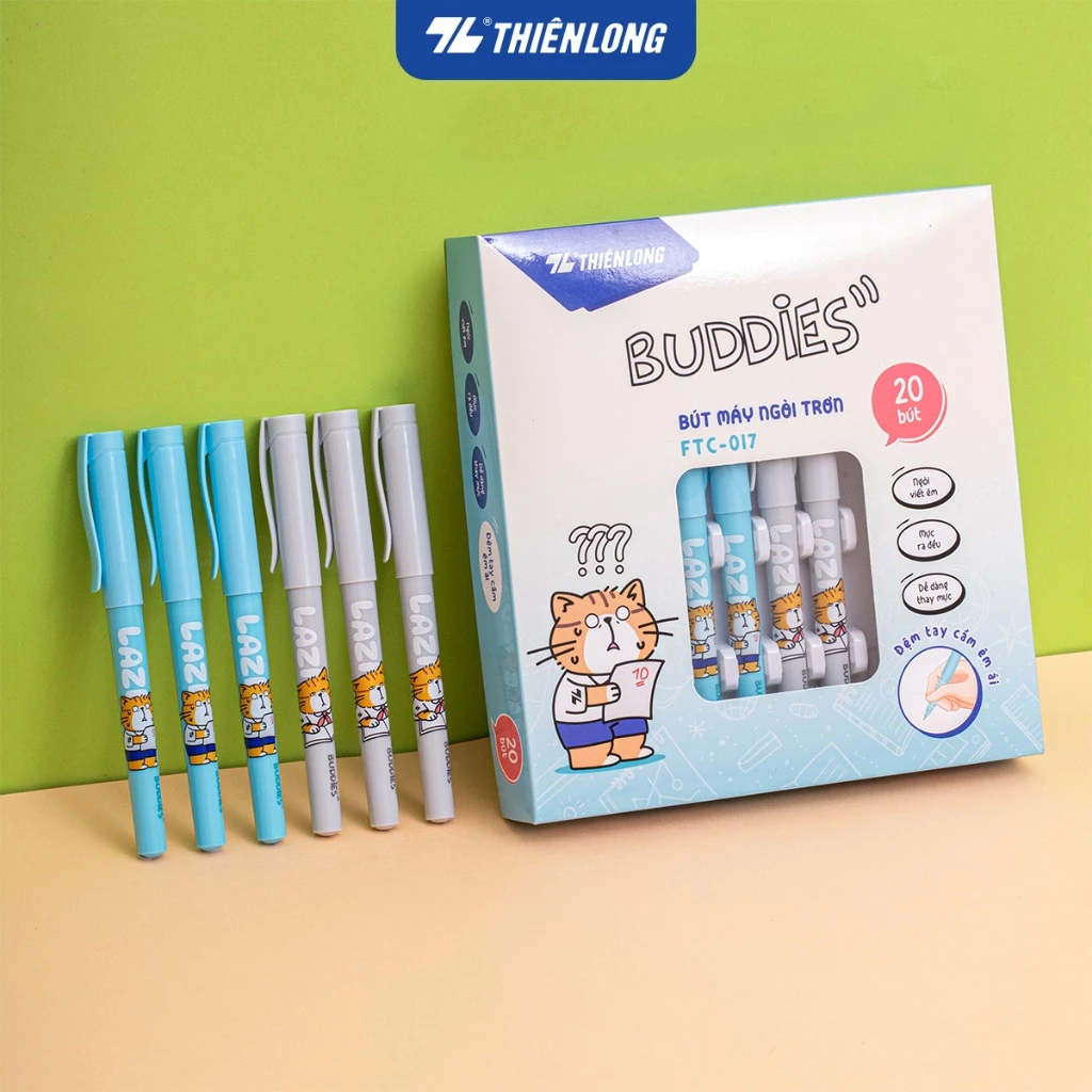 Bút máy Thiên Long Buddies - Ngòi trơn, êm - Thân màu ngẫu nhiên, FTC-017, FTC-018