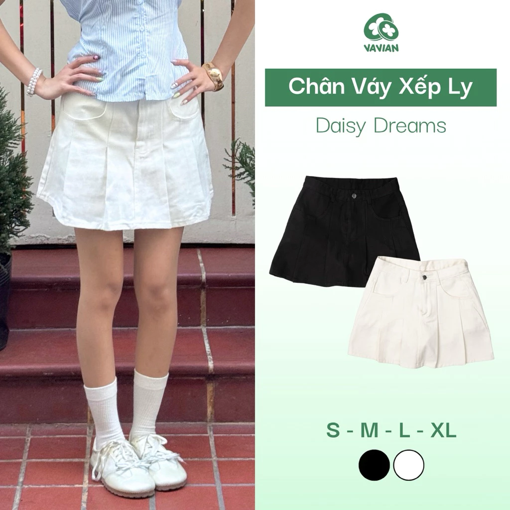 Chân váy JEANS chữ A dáng ngắn XẾP LY, chân váy bò ngắn có quần trong màu xanh  phong cách Hàn Quốc Y2K