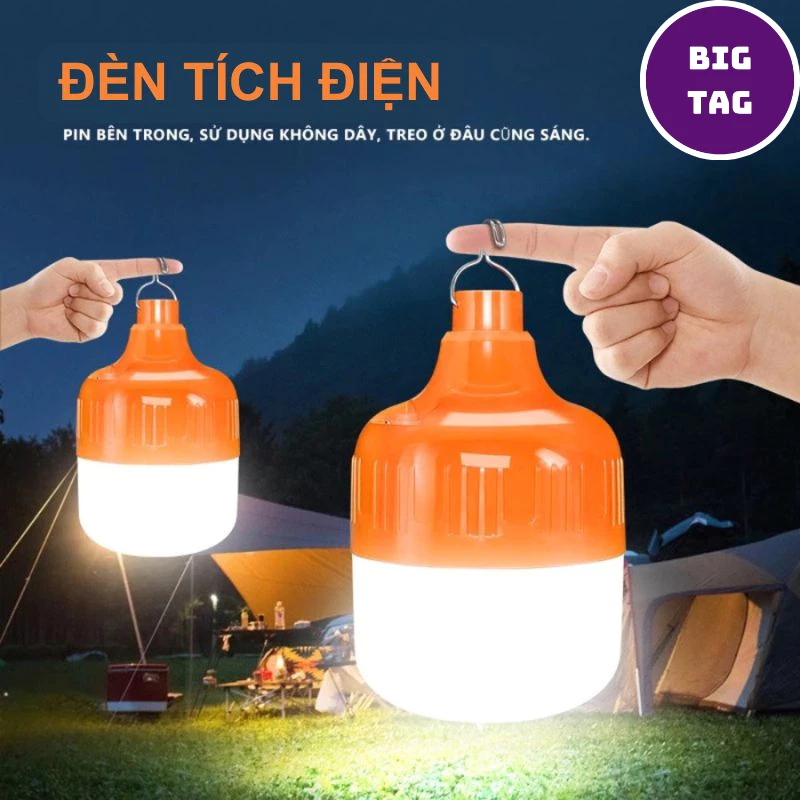 đèn tích điện dã ngoại pin trâu siêu sáng dùng câu cá ban đêm, đèn sạc pin đi dã ngoại 3464
