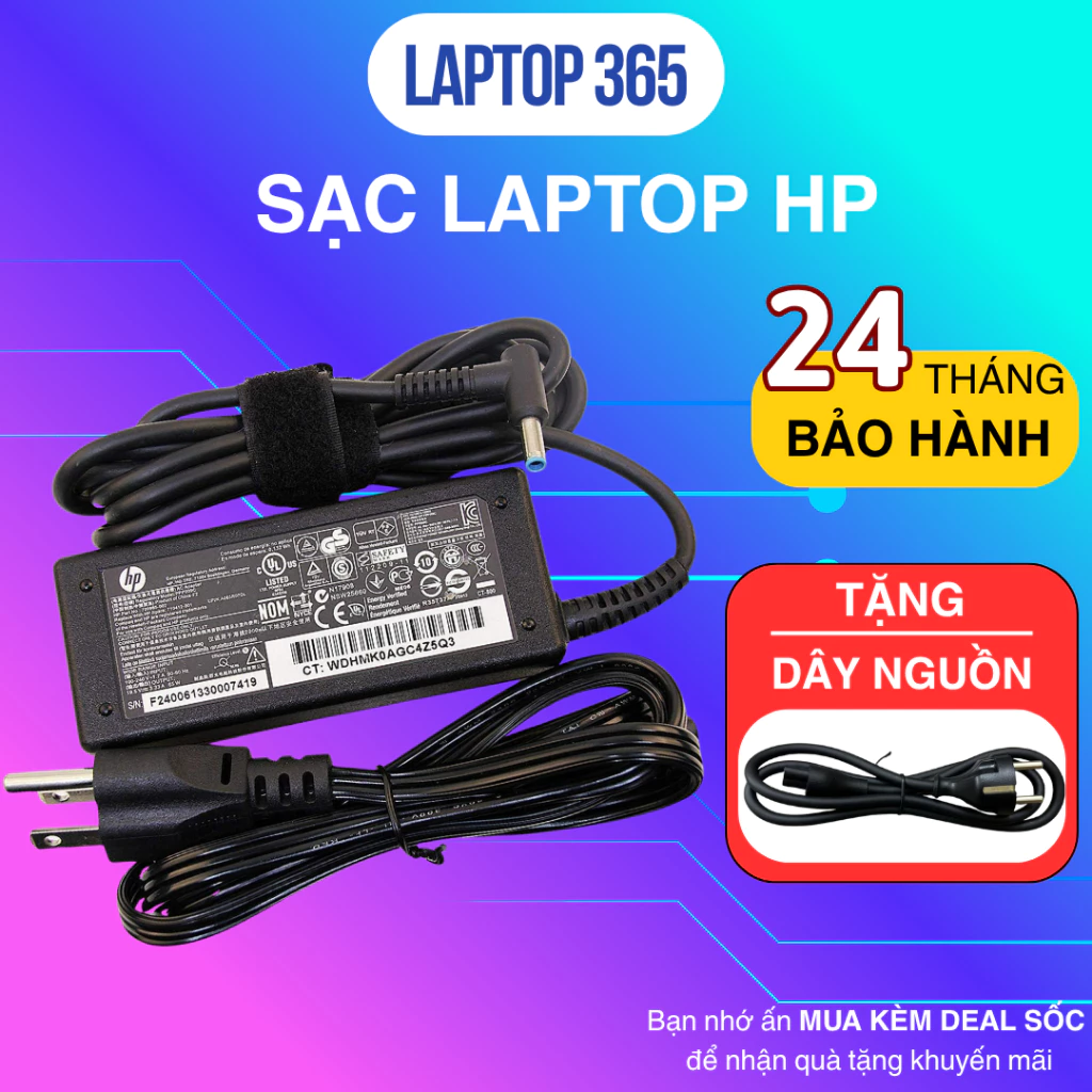 Sạc Laptop HP Chân Nhỏ / Chân To 19.5V 2.31A 45W / 19.5V 3.33A 65W / 19,5V 4.62A 90W / 19V 4.74A 90W