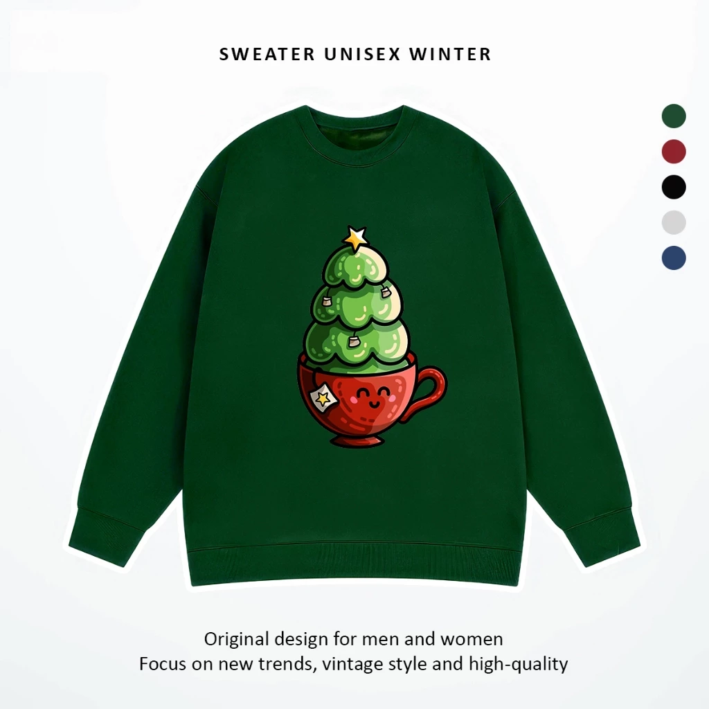 Áo Nỉ Dài Tay, Dáng Unisex Nam Nữ, Fom Áo Rộng, Thoải Mái, Áo Đôi, Áo Sweater Thu Đông, Áo Nỉ Giáng Sinh Noel - ANIN01